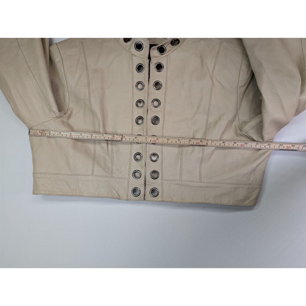 Ashley Stewart Cream Leather Jacket Women's Plus Size 1X - Picture 2 of 16